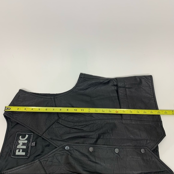 First Manufacturing Motorcycle Gear Black Leather Button Up Vest Size XXL - Picture 16 of 16